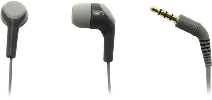 Наушники KOSS KEB15i Grey, Mini jack (3.5 мм), вакуумные, микрофон на проводе, кабель 1.2 м
